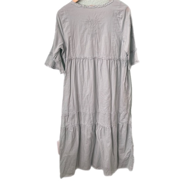 Soft Surroundings Anastasia Nightgown Light Blue Embroidered in Size PM - Picture 4 of 10